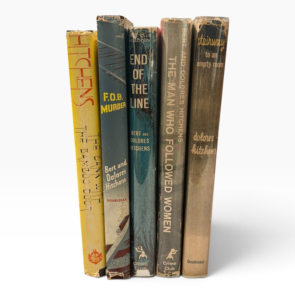 Vintage Dolores Hitchens Mystery Book Lot 5 Hardcovers Crime Club 1950s Noir